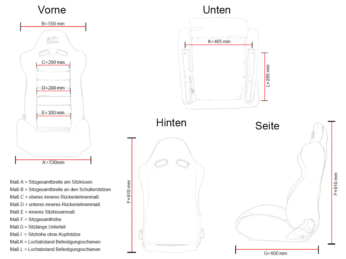 FK Sportsitze Auto Halbschalensitze Set Comfort mit Sitzheizung + Massagefunktion FK Sportsitze Auto Halbschalensitze Set Comfort mit Sitzheizung + Massagefunktion